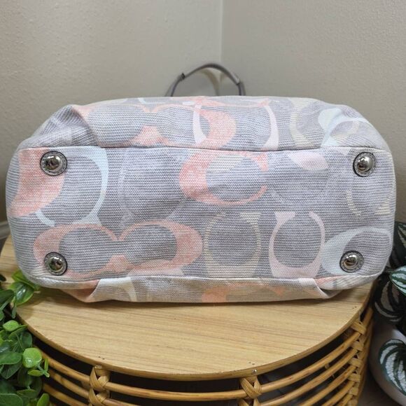 Coach Soho Signature Optic Linen North South Tote with Matching Wallet - Picture 9 of 16